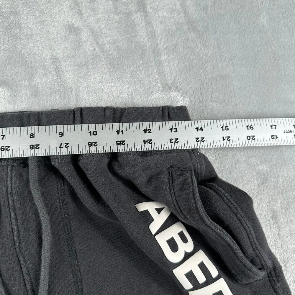Abercrombie Joggers Women S Black Soft Fleece Logo Sweatpants Loungewear Cozy